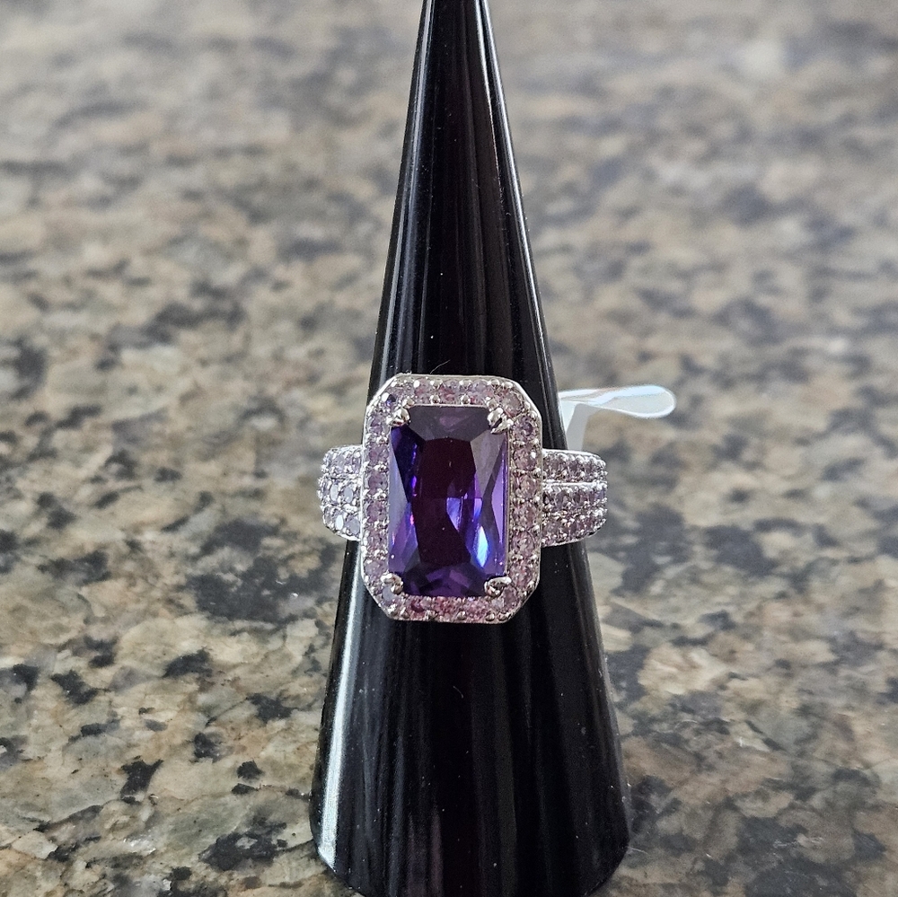Bomb Party RG98939 "Regal in Every Way" Purple Topaz Cubic Zirconia Sz 6